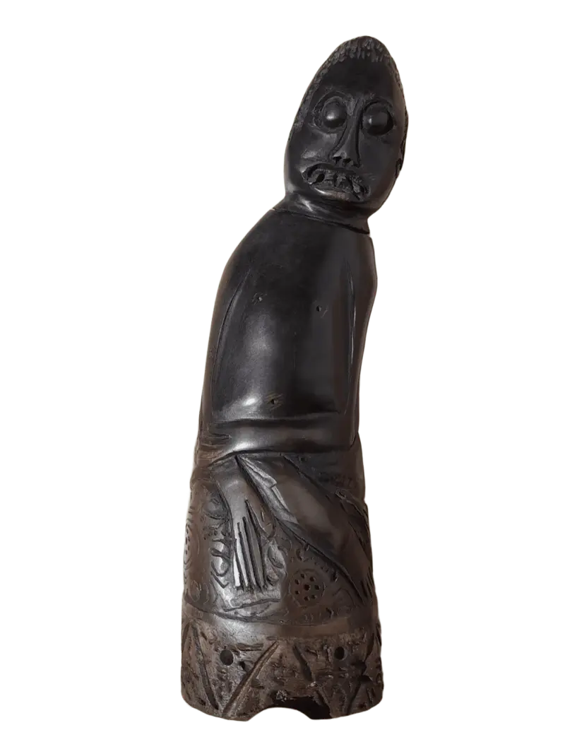 carved buffalo horn betel containers from lombok