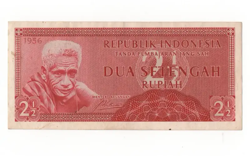 bancnota dua settengah rupiah 1956 fata