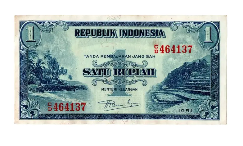 bancnota satu rupiah 1951 fata