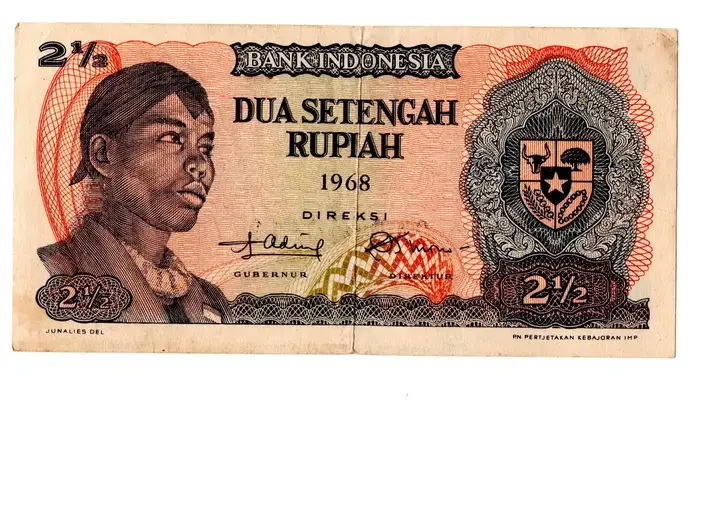 bancnota dua sentengah rupiah 1968 fata