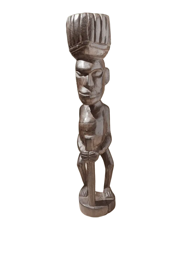 papua ancestor figure with staff