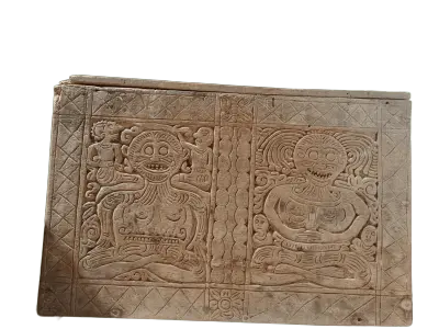 balinese influenced carved wooden box from lombok front