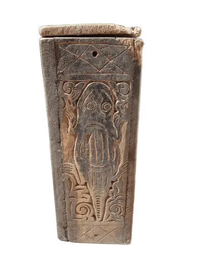 balinese influenced carved wooden box from lombok side