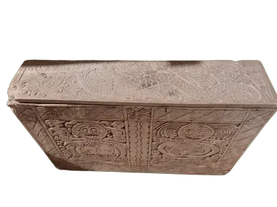 balinese influenced carved wooden box from lombok top