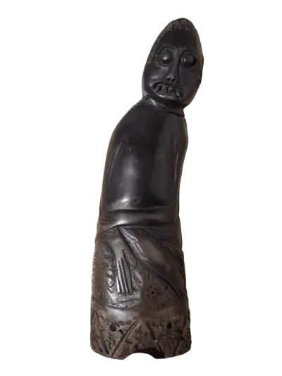 carved buffalo horn betel containers from lombok