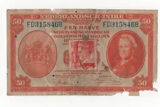 bancnota 50 Cent 1943 fata