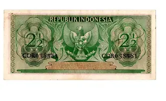 bancnota dua settengah rupiah 1956 verso