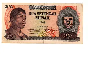 bancnota dua sentengah rupiah 1968 fata