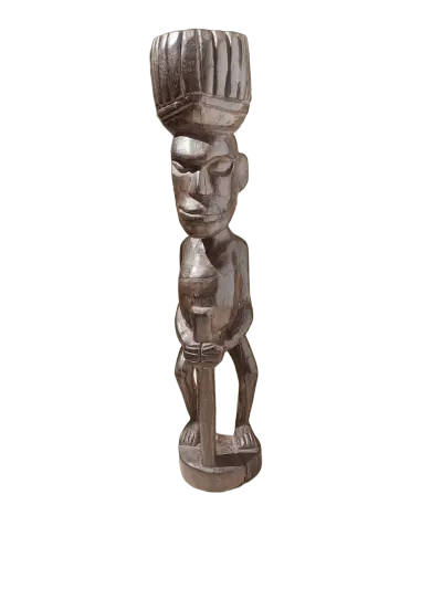papua ancestor figure with staff
