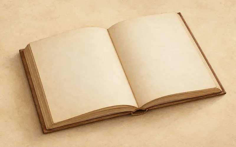 Illustration of an open paper volume representing Pegon manuscript culture in Indonesian cultural heritage.